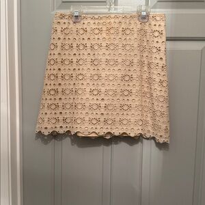 J. Crew Beige Lace Eyelet Mini Skirt